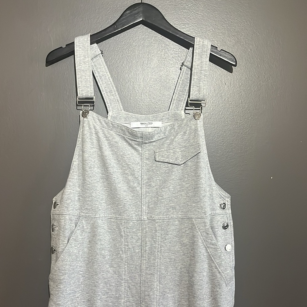 Smash + Tess Light Gray Wide‑Leg Overalls - Picture 5 of 12